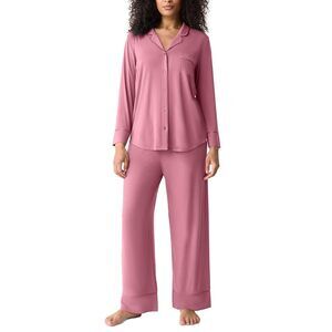 GapBody Women's Pink 2-Pc. Notch Collar Pajama Set L